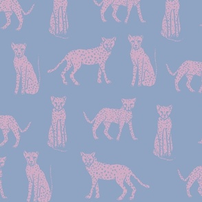 Pink and purple cheetahs print