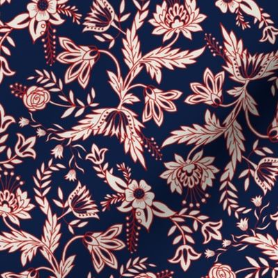 Red white and blue Chinoiserie 