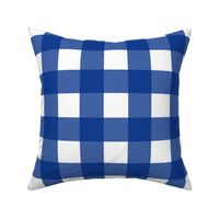 Gingham Plaid Blue and White Wallpaper