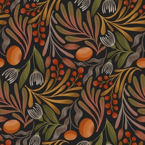 Autumnal Bliss: autumn pattern infused with florals and leaves L