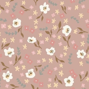 ditsy floral centric on dusky pink normal scale