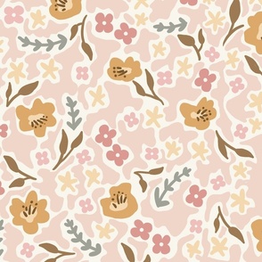 ditsy floral centric with soft blush wallpaper scale