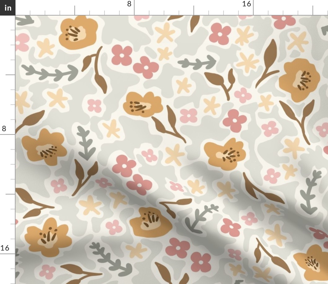 ditsy floral centric with soft gray wallpaper scale