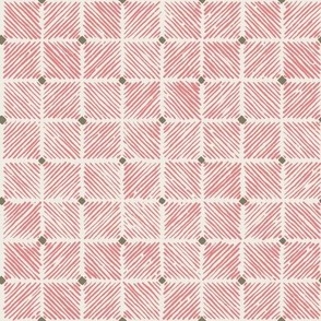 Geo Tile Block Print - Mid-Scale - peach blossom