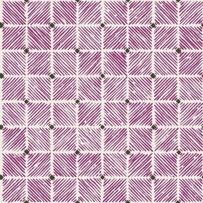 Geo Tile Block Print - Mid-Scale - wild aster purple
