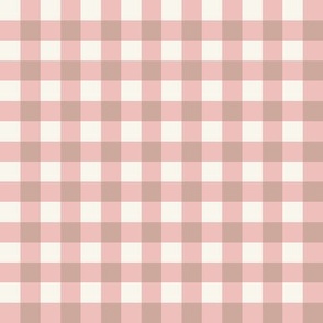 dusky pink gingham 1 inch check