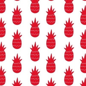 Red on White Holiday Pineapple Christmas Lights