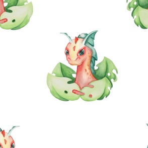 Cute botanical dragon