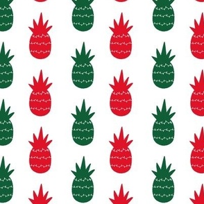 Christmas Pineapple Lights - Green and Red Holiday colors