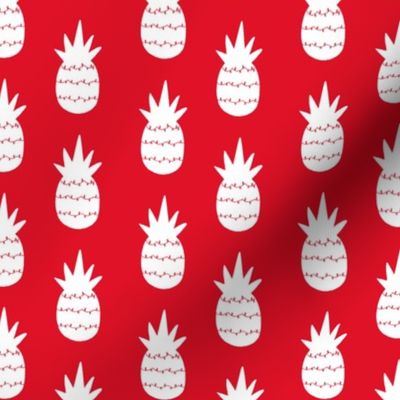 White Pineapples on Holiday Red, Christmas lights