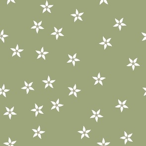 Chintz Florals 07 (Green & Dusty Rose Pale Pink)