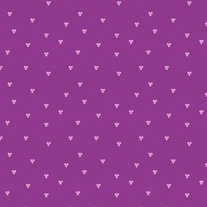 Small Scattered Seeds – hot pink triple spots scattered on royal purple background