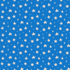 Stars - Tween Spirit Bedding - off white and blue