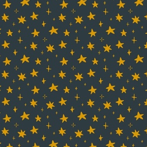 Stars - Tween Spirit Bedding - gold and black