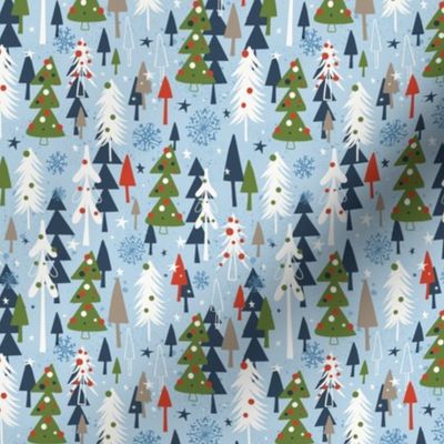 Christmas Forest Ice Blue Small