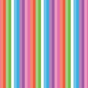 Candy Stripes - bright striped coordinate- pink, blue, green, orange and purple