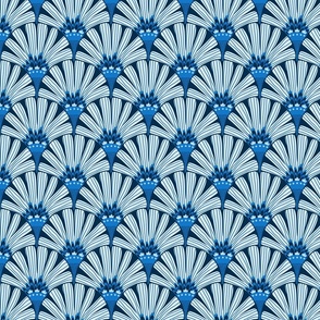Fan flower - Monochromatic Duvet Covers - Blue
