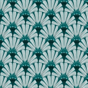 Fan flower - Monochromatic Duvet Covers - green