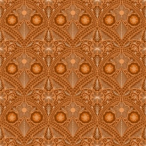 Floral fan -Monochromatic Duvet Covers - brown