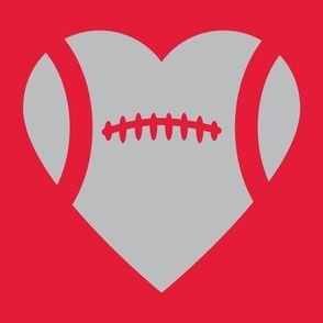 Football Heart, Football Love, High School Football, College Football, Boys Football, School Spirit, Scarlet Red & Gray, Silver & Red