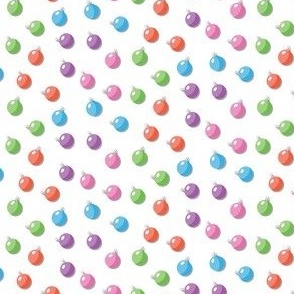 Candy Christmas - bulbs - decorations - pink, blue, green, orange, purple