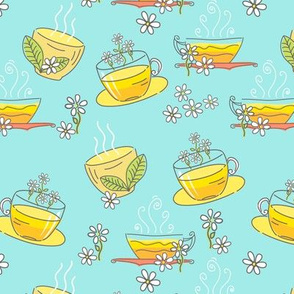 Cute Doodled Herbal Teacups