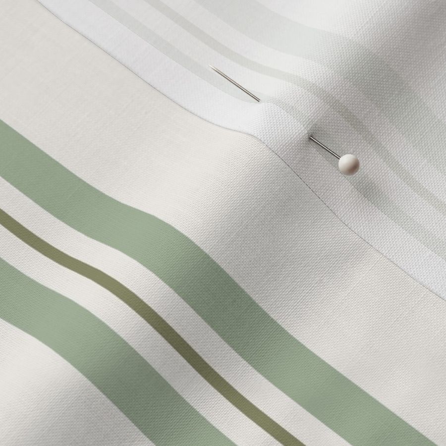 Ticking Stripes, Sage Green, Medium Scale