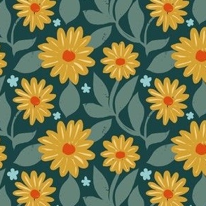 Retro Yellow Daisies