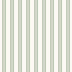 Ticking Stripes, Sage Green, Small Scale