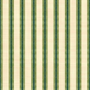 Homespun and Hand-stitched stripe green