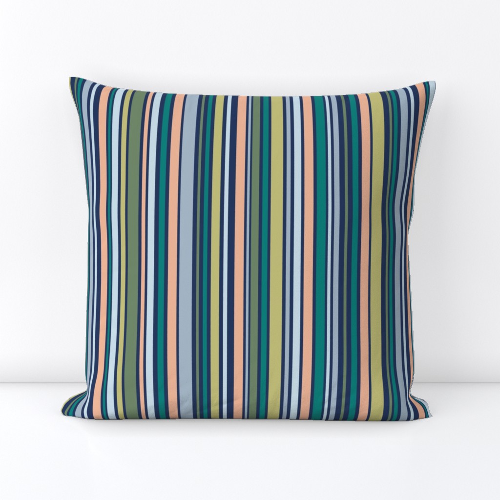 Bayadere - Vertical Stripes - Dark Multicolor (Coastal Chic)