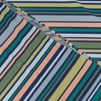 Bayadere - Vertical Stripes - Dark Multicolor (Coastal Chic)