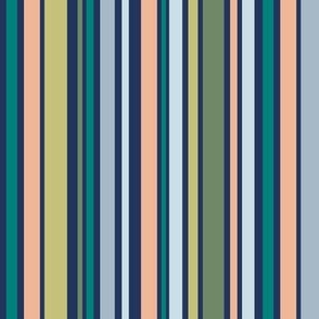 Bayadere - Vertical Stripes - Dark Multicolor (Coastal Chic)
