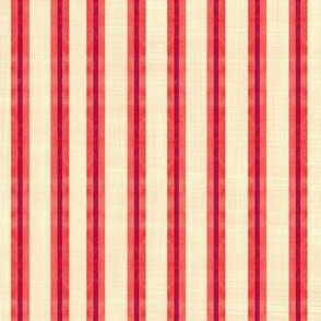 Homespun and Hand-stitched Stripe red