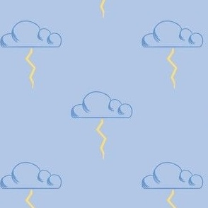 (XS) Thunder Storm & Lightning Weather Clouds in Blue