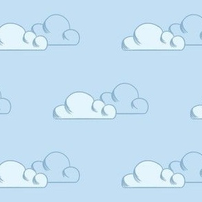 (XS) Playful Cloudy Weather in Sky Blue