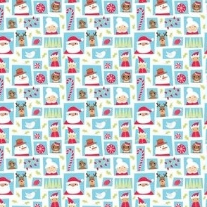 Happy Christmas - wonky geometric blocks in minty fresh holiday colors - shw1056 - itty bitty scale