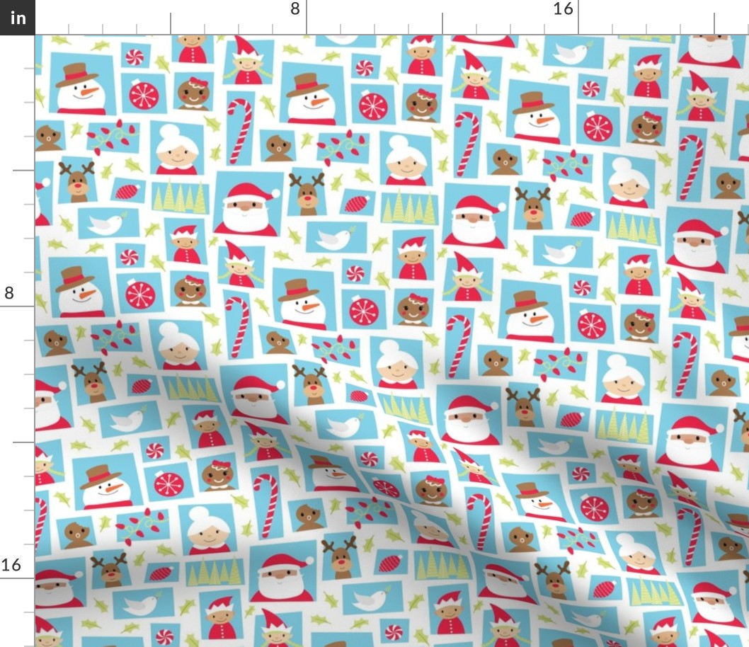 Happy Christmas - wonky geometric blocks in minty fresh holiday colors - shw1056 - medium scale