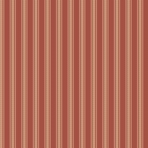 Ticking stripe .25 inch stripe for linen-cotton canvas salmon and beige 2088-19