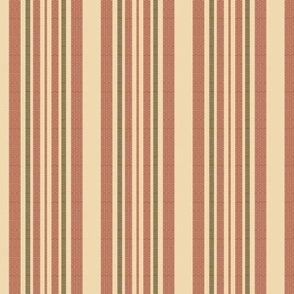 Ticking stripe  red gray and buff 2090-33