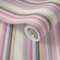 Kaleidoscope Stripe - Multi Color Stripe with Pink, Green, Yellow, Navy, and Cream