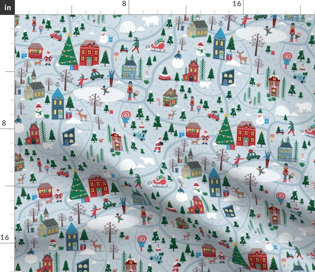 Snowy Christmas Village Map - Small
