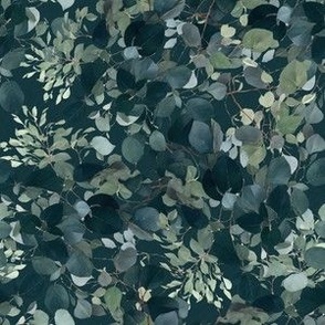 Green Leaves Painted Pattern