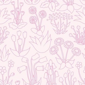 Small Millefleur Floral Summer Garden in Blush Pink