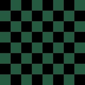 1 inch Checkerboard black and Castleton Green