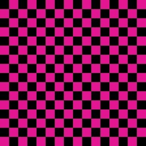 1/2 in Checkerboard black and Hollywood cerise pink