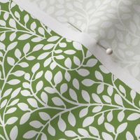 Bohemian leafy botanical - Spring Green and White - 6in - 23-10-02-L-7B9A4B