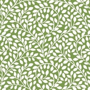 Bohemian leafy botanical - Spring Green and White - 6in - 23-10-02-L-7B9A4B