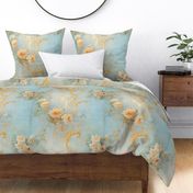 shabby rococo blue floral