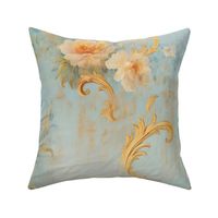 shabby rococo blue floral